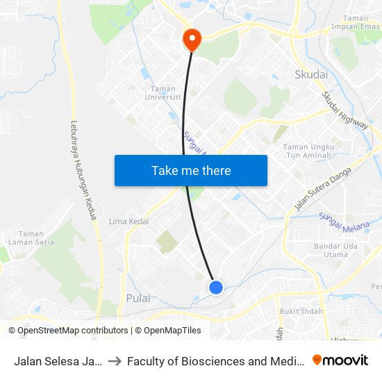 Jalan Selesa Jaya 8 (0004442) to Faculty of Biosciences and Medical Engineering (FBME) (UTM) map