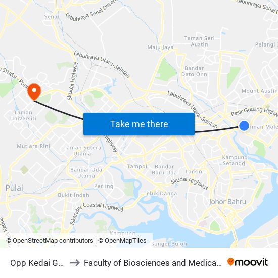 Opp Kedai Gambar Robin to Faculty of Biosciences and Medical Engineering (FBME) (UTM) map