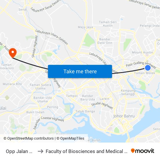 Opp Jalan Molek 1/5b to Faculty of Biosciences and Medical Engineering (FBME) (UTM) map