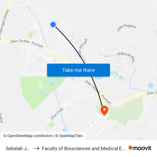 Sebelah Jalan Batai to Faculty of Biosciences and Medical Engineering (FBME) (UTM) map