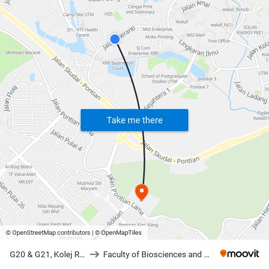 G20 & G21, Kolej Rahman Putra (Krp), Utm to Faculty of Biosciences and Medical Engineering (FBME) (UTM) map