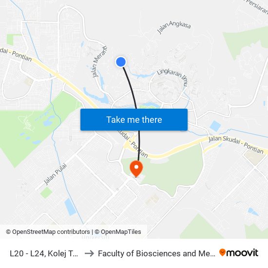 L20 - L24, Kolej Tun Hussein Onn, Utm to Faculty of Biosciences and Medical Engineering (FBME) (UTM) map