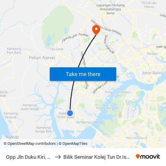 Opp Jln Duku Kiri, Tiram Duku to Bilik Seminar Kolej Tun Dr.Ismail, UTM Johor map