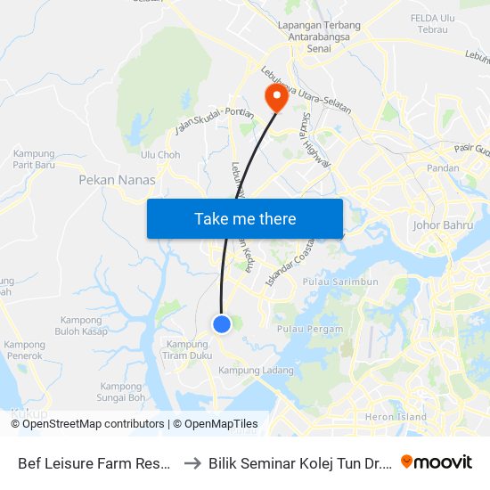 Bef Leisure Farm Resort Sec Entrance to Bilik Seminar Kolej Tun Dr.Ismail, UTM Johor map
