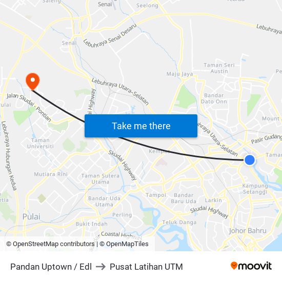 Pandan Uptown / Edl to Pusat Latihan UTM map