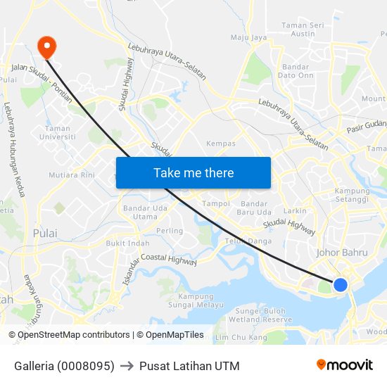 Galleria (0008095) to Pusat Latihan UTM map