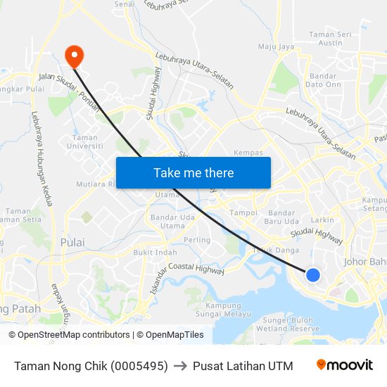 Taman Nong Chik (0005495) to Pusat Latihan UTM map