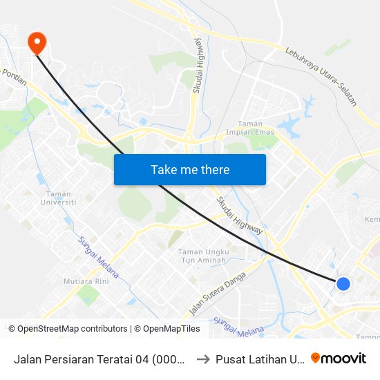 Jalan Persiaran Teratai 04 (0007663) to Pusat Latihan UTM map