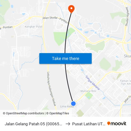 Jalan Gelang Patah 05 (0006558) to Pusat Latihan UTM map