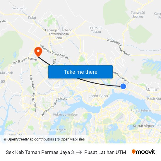 Sek Keb Taman Permas Jaya 3 to Pusat Latihan UTM map