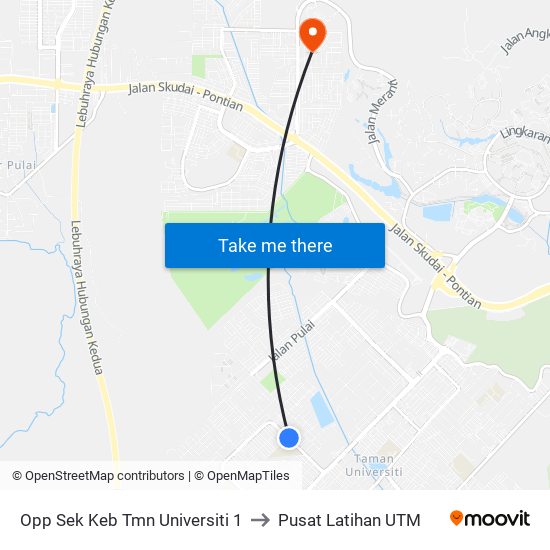 Opp Sek Keb Tmn Universiti 1 to Pusat Latihan UTM map