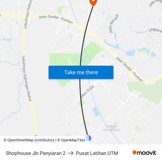 Shophouse Jln Penyiaran 2 to Pusat Latihan UTM map