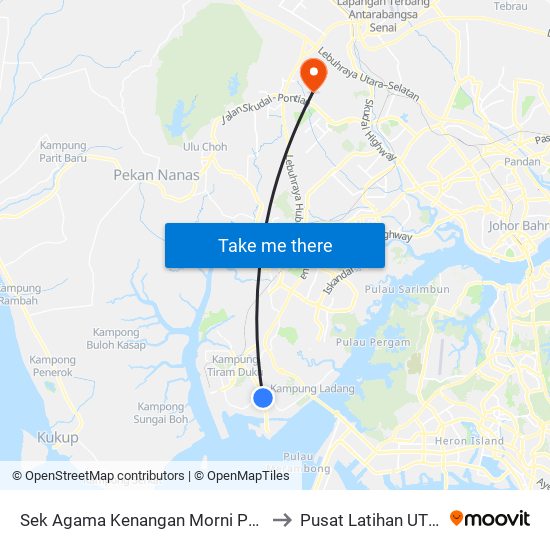 Sek Agama Kenangan Morni Pok to Pusat Latihan UTM map