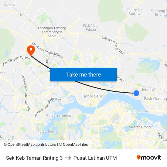 Sek Keb Taman Rinting 3 to Pusat Latihan UTM map