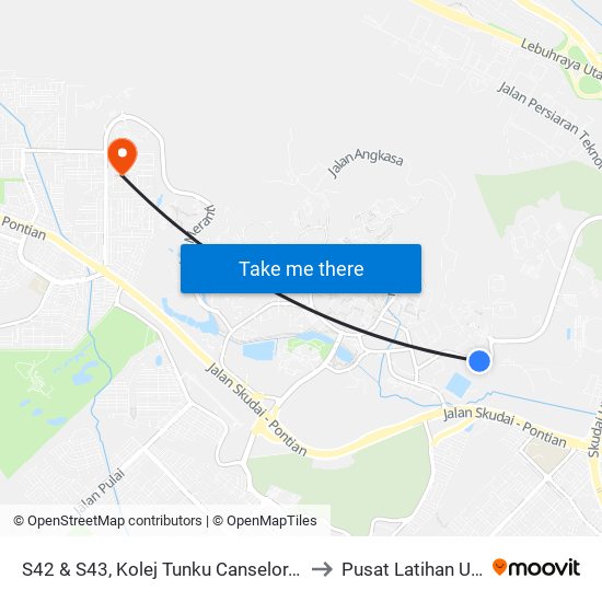 S42 & S43, Kolej Tunku Canselor, Utm to Pusat Latihan UTM map