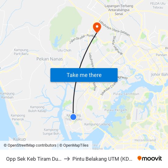 Opp Sek Keb Tiram Duku to Pintu Belakang UTM (KDOJ) map