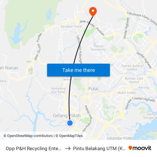 Opp P&H Recycling Enterprise to Pintu Belakang UTM (KDOJ) map