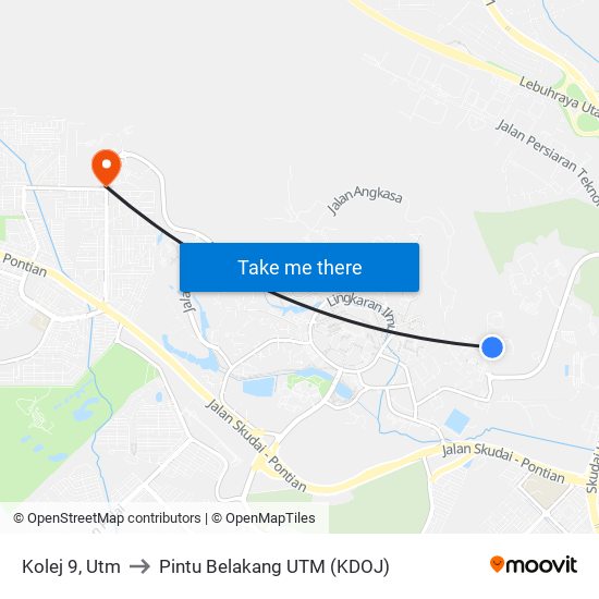 Kolej 9, Utm to Pintu Belakang UTM (KDOJ) map