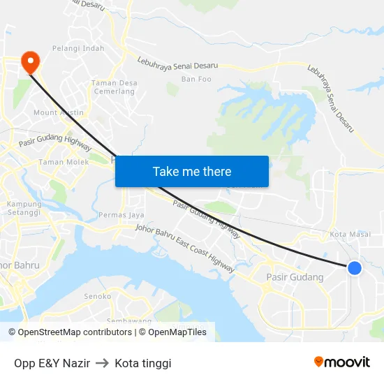 Opp E&Y Nazir to Kota tinggi map