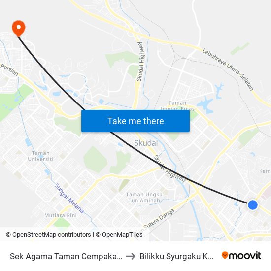 Sek Agama Taman Cempaka (0007660) to Bilikku Syurgaku KDOJ UTM map