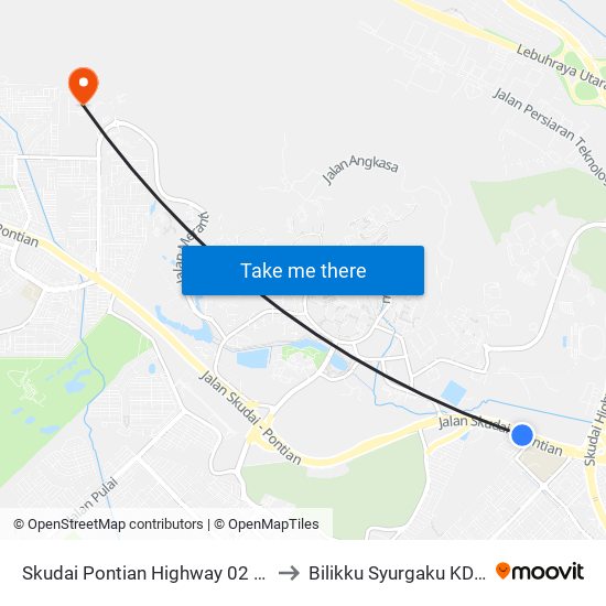 Skudai Pontian Highway 02 (0004356) to Bilikku Syurgaku KDOJ UTM map