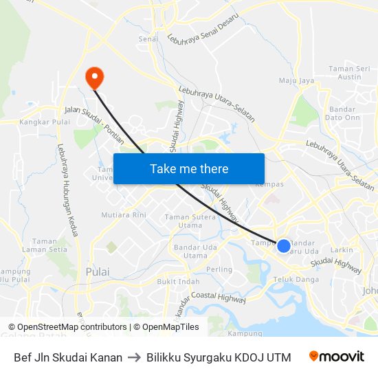 Bef Jln Skudai Kanan to Bilikku Syurgaku KDOJ UTM map