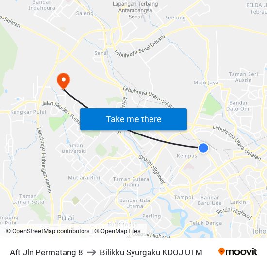 Aft Jln Permatang 8 to Bilikku Syurgaku KDOJ UTM map