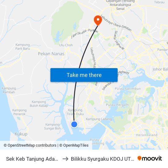 Sek Keb Tanjung Adang to Bilikku Syurgaku KDOJ UTM map