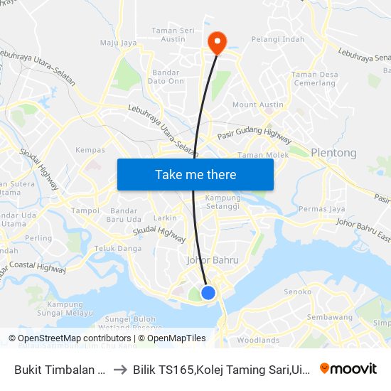 Bukit Timbalan (0007717) to Bilik TS165,Kolej Taming Sari,UiTM Segamat, Johor map