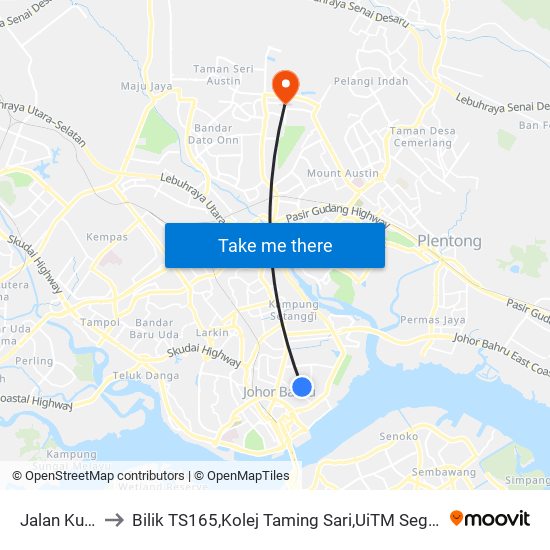 Jalan Kuning to Bilik TS165,Kolej Taming Sari,UiTM Segamat, Johor map