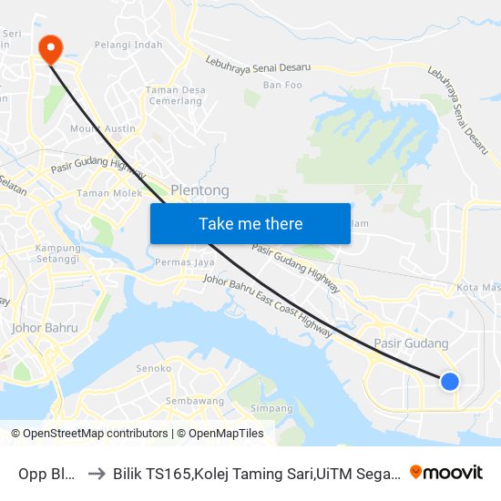 Opp Blk 47 to Bilik TS165,Kolej Taming Sari,UiTM Segamat, Johor map