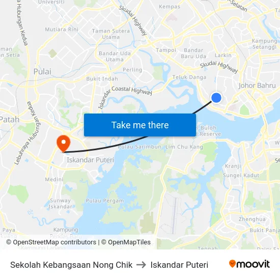 Sekolah Kebangsaan Nong Chik to Iskandar Puteri map