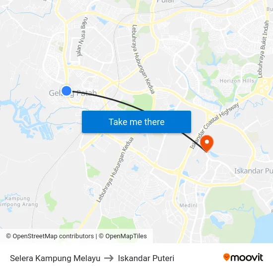 Selera Kampung Melayu to Iskandar Puteri map