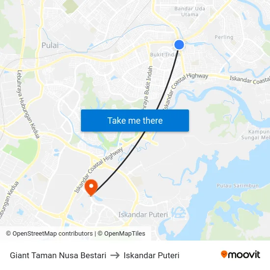 Giant Taman Nusa Bestari to Iskandar Puteri map