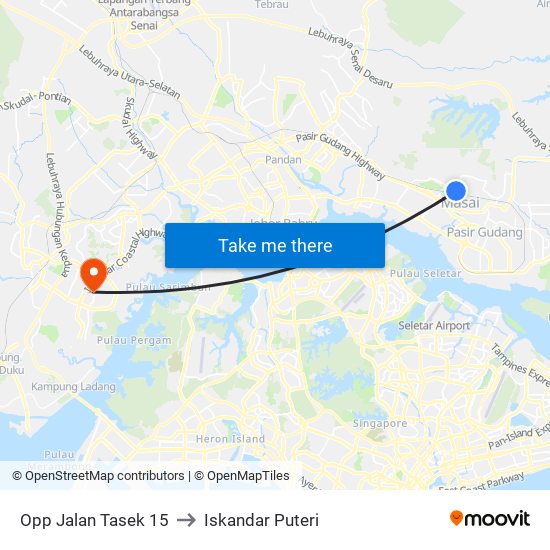 Opp Pusat Penjagaan Kanak-Kanak Matahari to Iskandar Puteri map