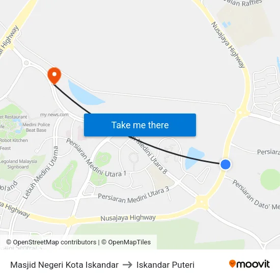 Masjid Negeri Kota Iskandar to Iskandar Puteri map