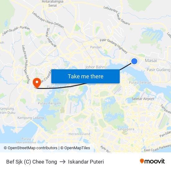 Bef Sjk (C) Chee Tong to Iskandar Puteri map