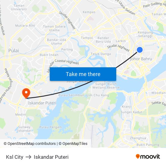 Ksl City to Iskandar Puteri map