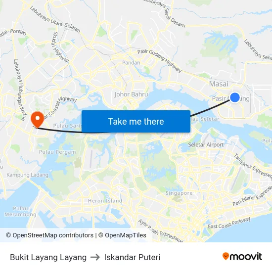 Bukit Layang Layang to Iskandar Puteri map