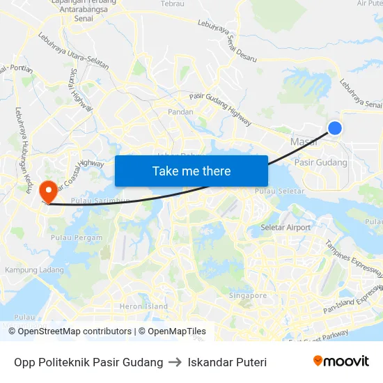Opp Politeknik Pasir Gudang to Iskandar Puteri map