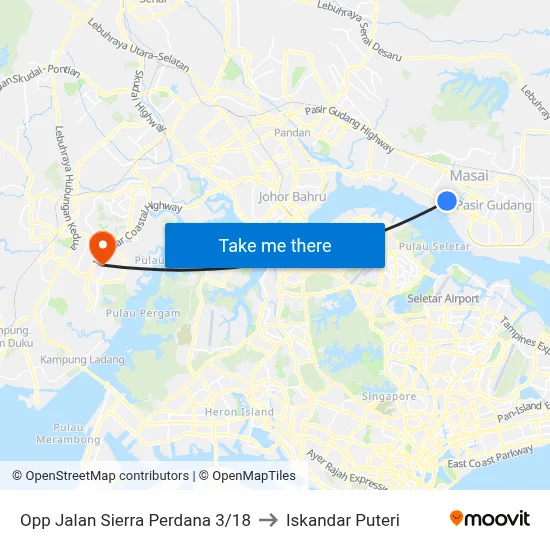 Opp Jalan Sierra Perdana 3/18 to Iskandar Puteri map