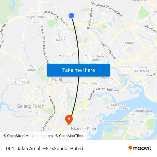 D01, Jalan Amal to Iskandar Puteri map