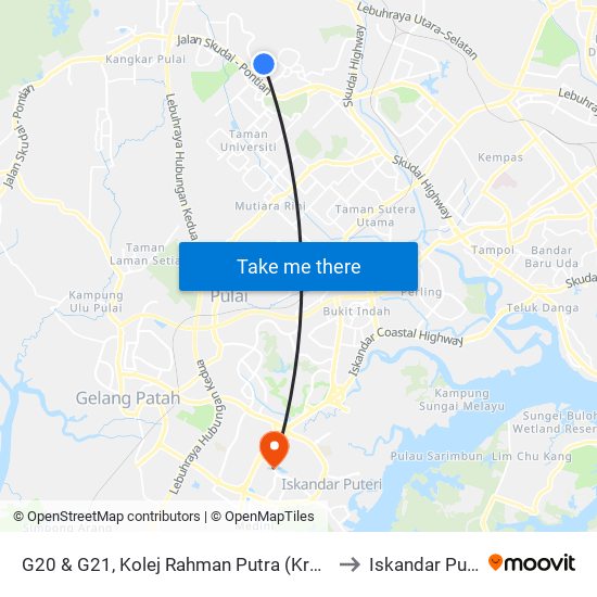 G20 & G21, Kolej Rahman Putra (Krp), Utm to Iskandar Puteri map