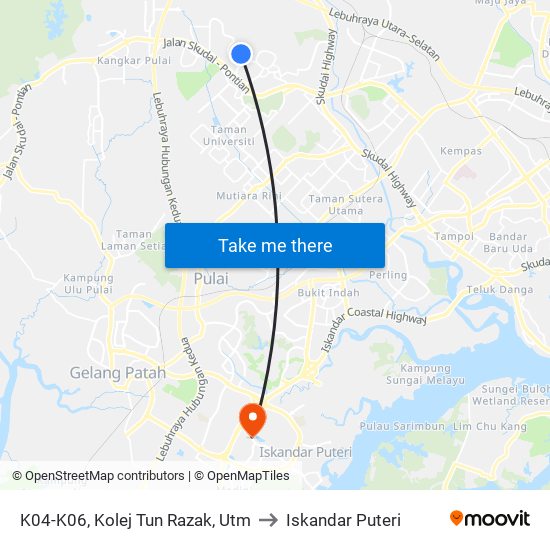 K04-K06, Kolej Tun Razak, Utm to Iskandar Puteri map