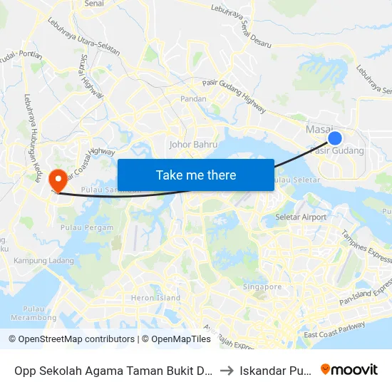 Opp Sekolah Agama Taman Bukit Dahlia to Iskandar Puteri map