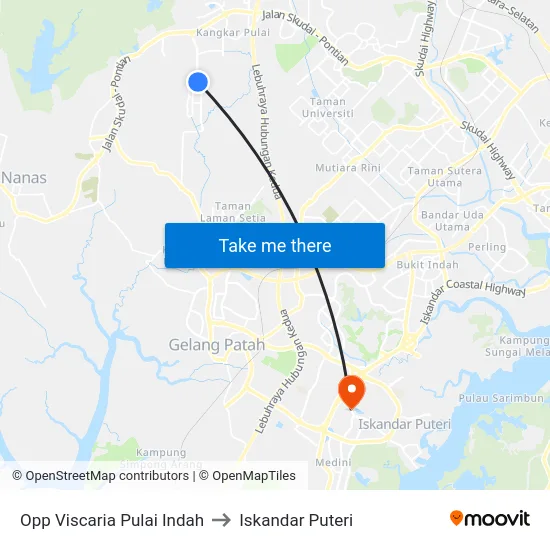 Opp Viscaria Pulai Indah to Iskandar Puteri map