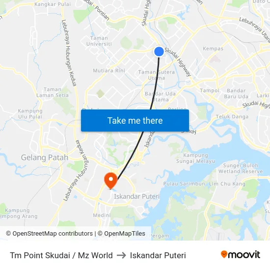 Tm Point Skudai / Mz World to Iskandar Puteri map