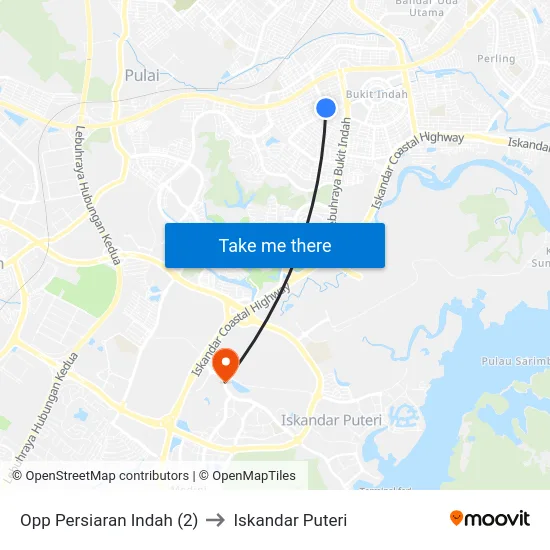 Opp Persiaran Indah (2) to Iskandar Puteri map