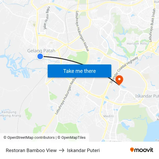 Restoran Bamboo View to Iskandar Puteri map