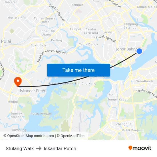 Stulang Walk to Iskandar Puteri map